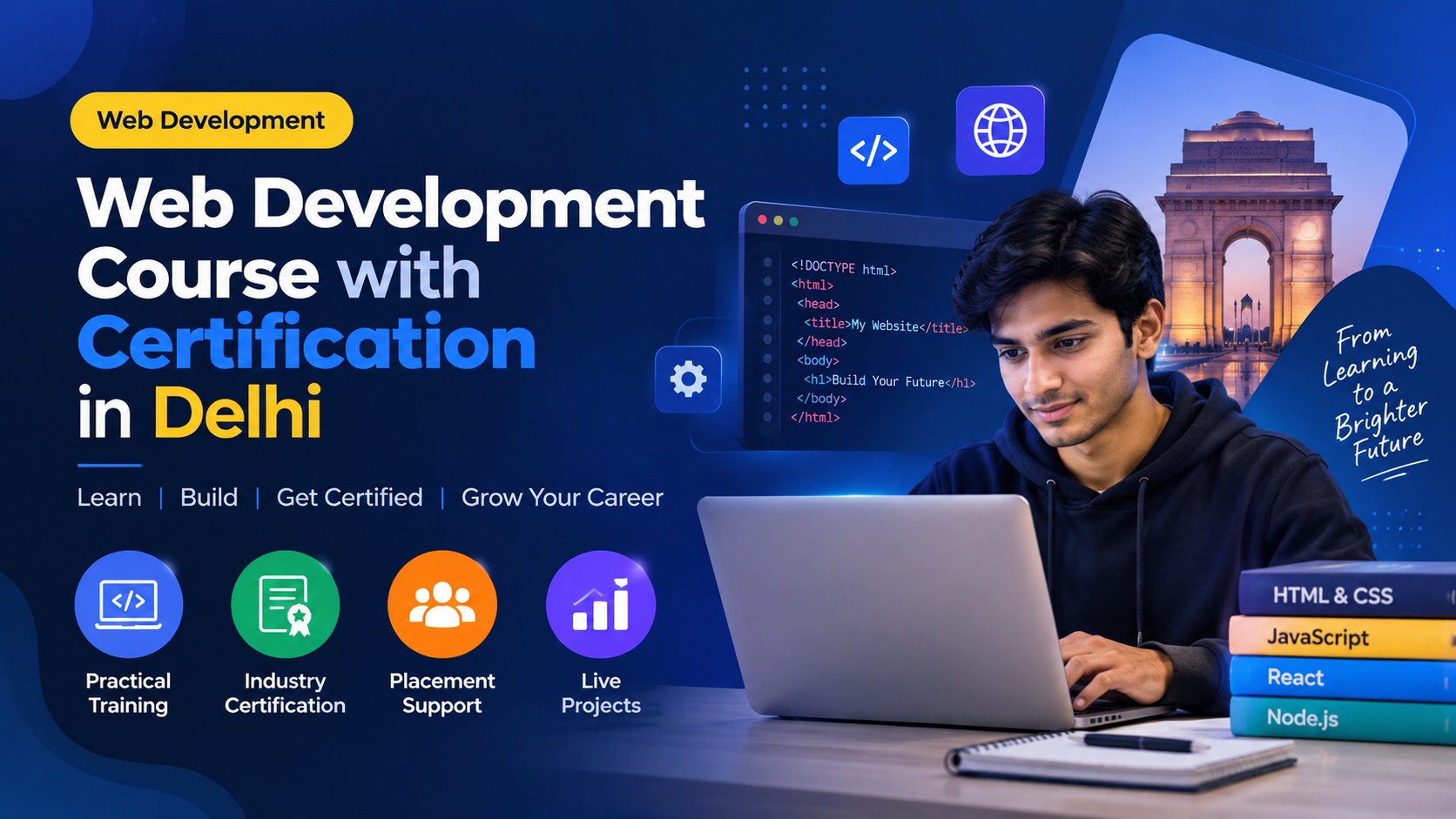 Web development course with certification in Delhi