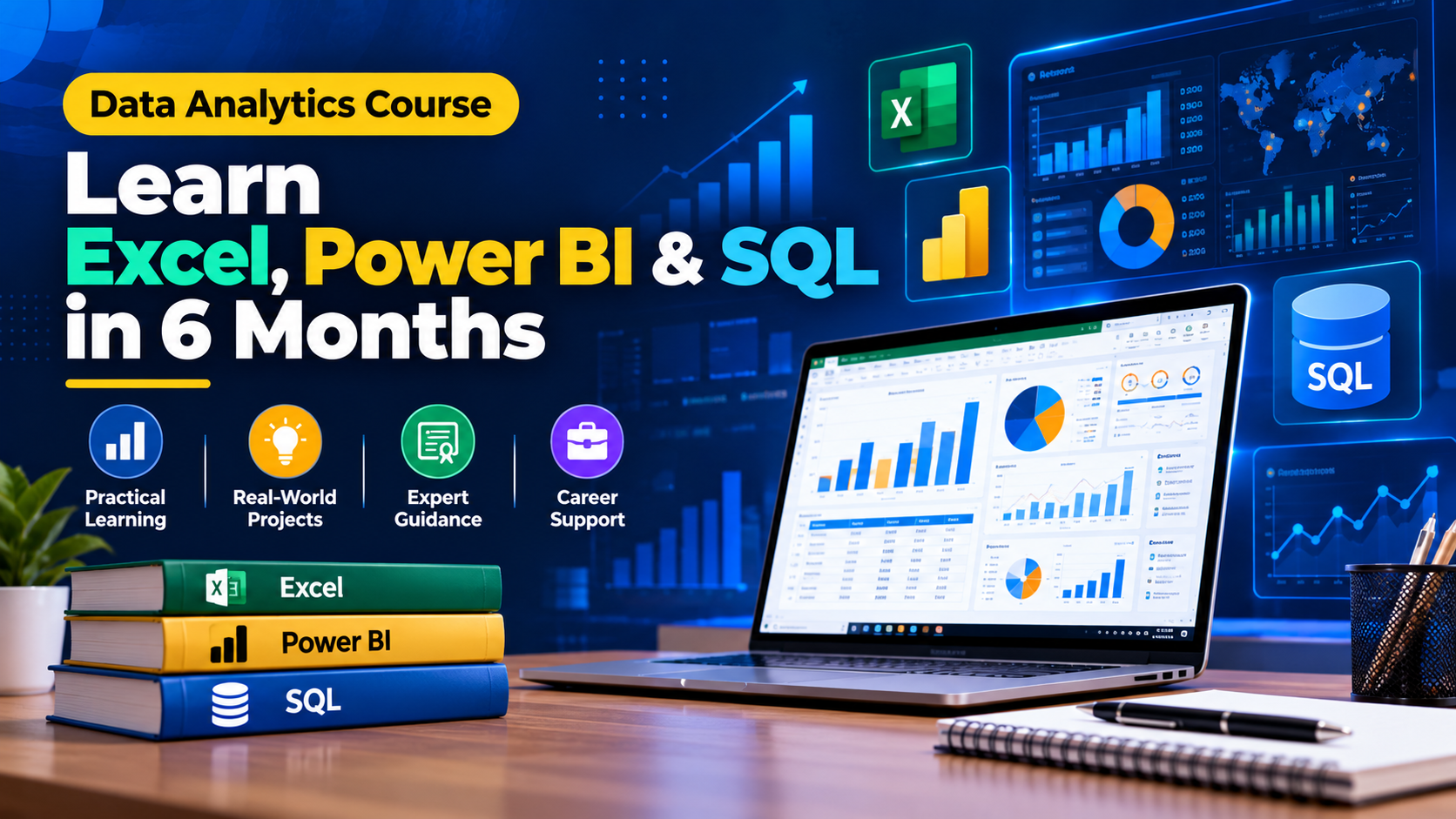  Data Analytics Course: Learn Excel, Power BI & SQL in 6 Months